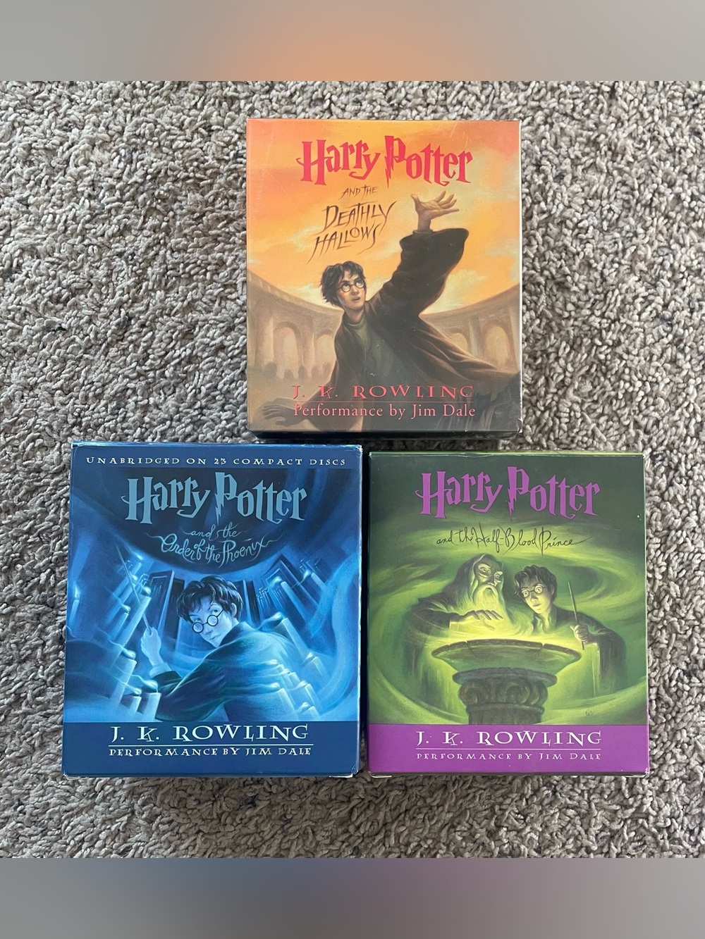 3 CD Audiobooks Harry Potter Deathly Hallows Half Blood Prince Order of Phoenix